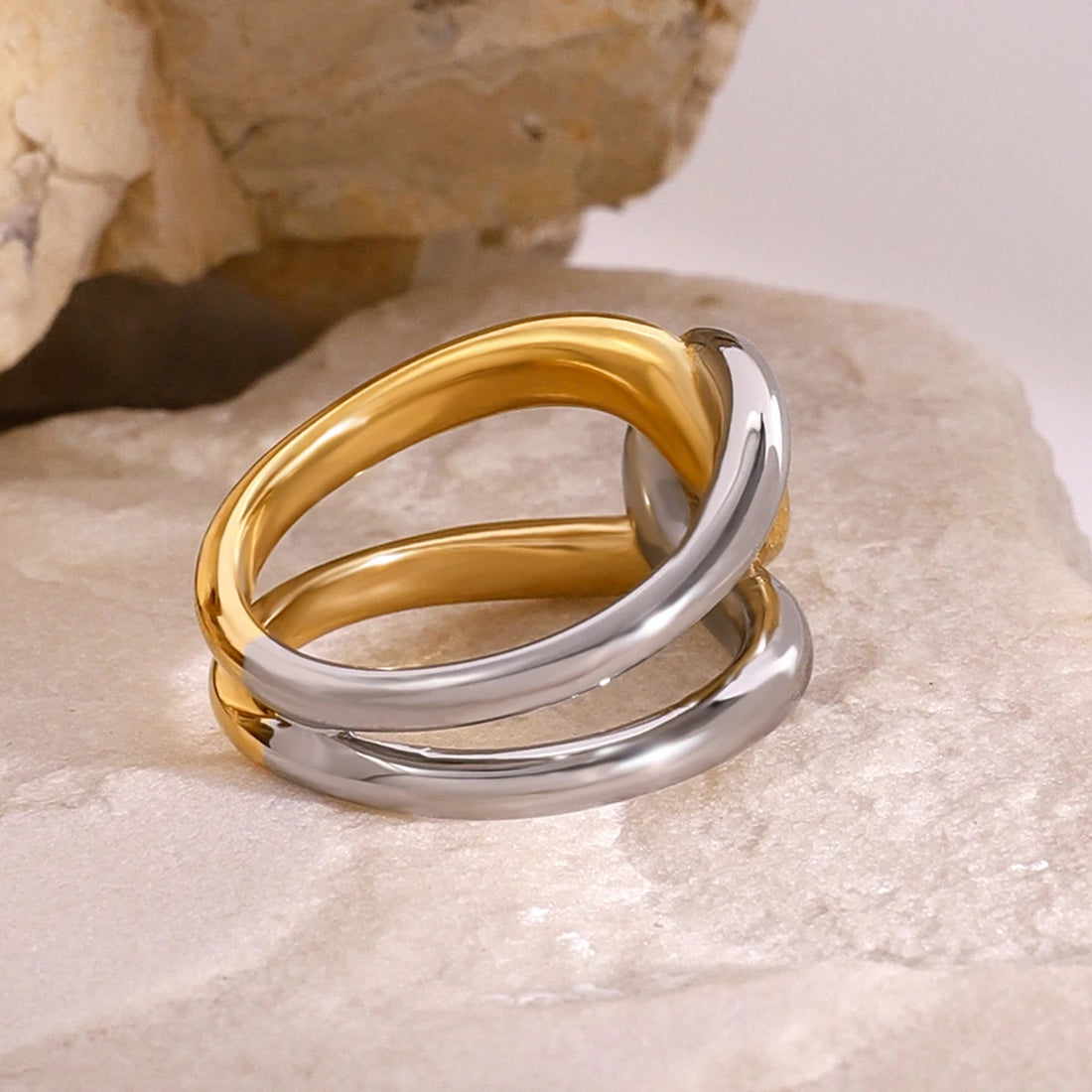 Ibiza Color Block Geometric Ring