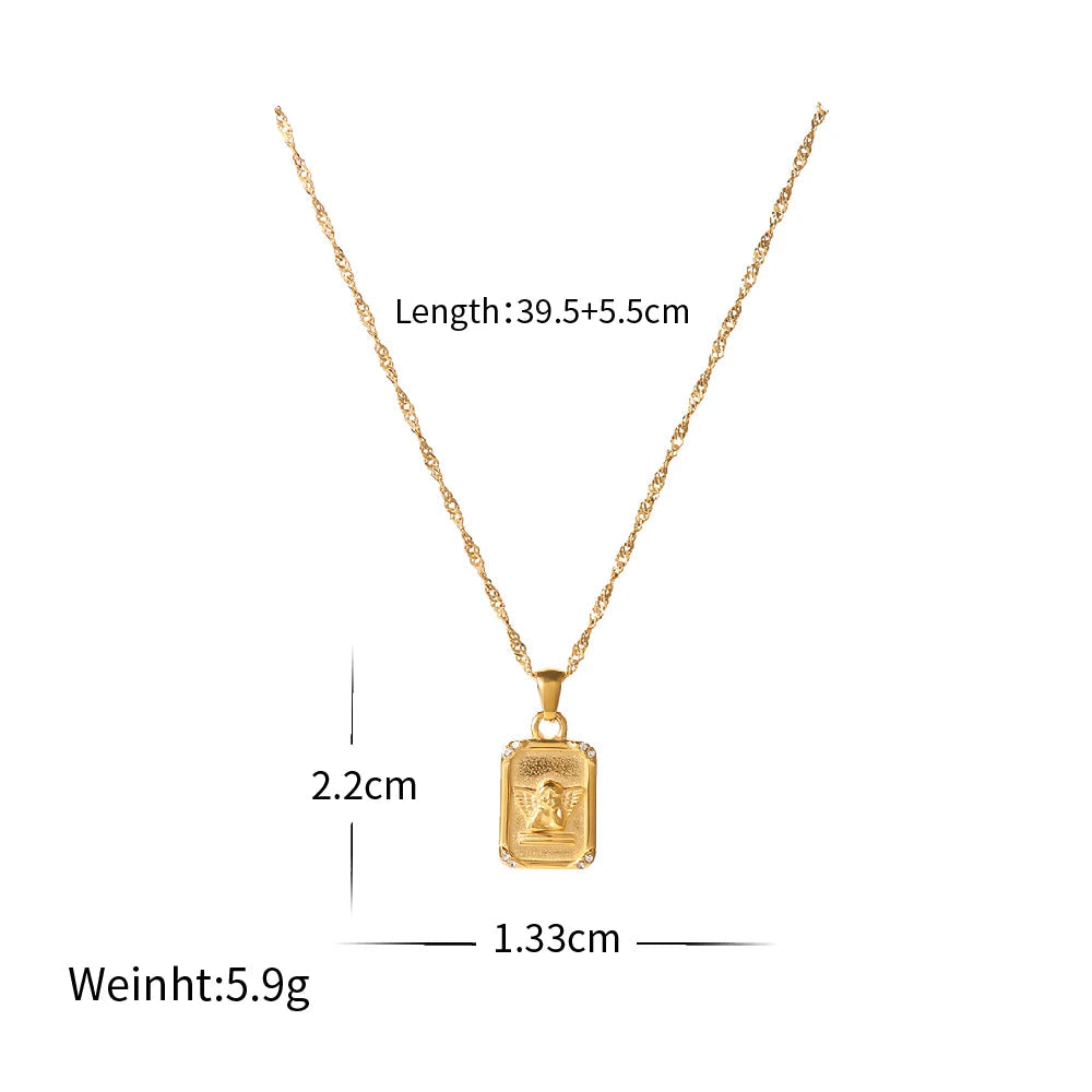 Athena Golden Rectangle Pendant Necklace