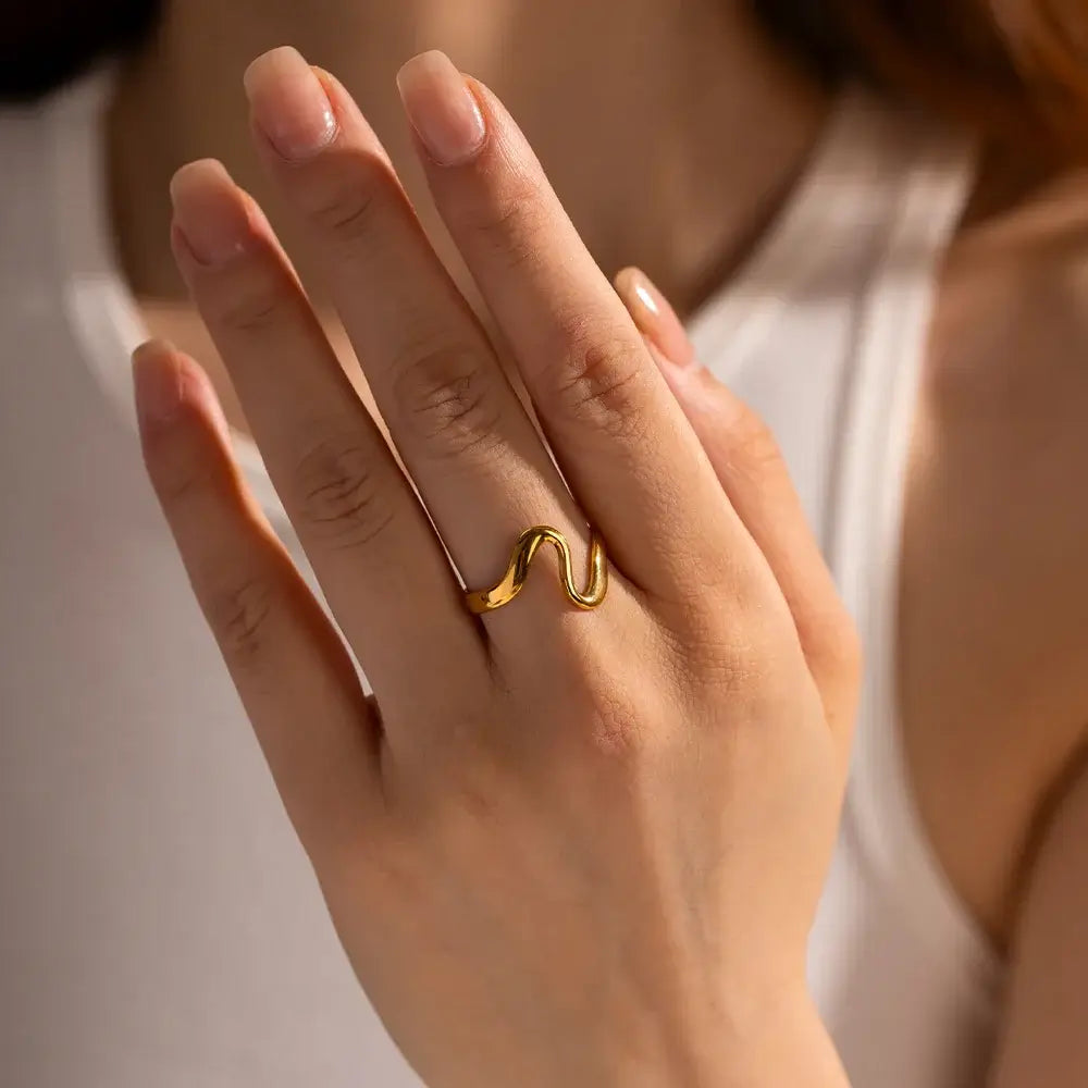 Mediterranean Curve Stainless Steel Ring